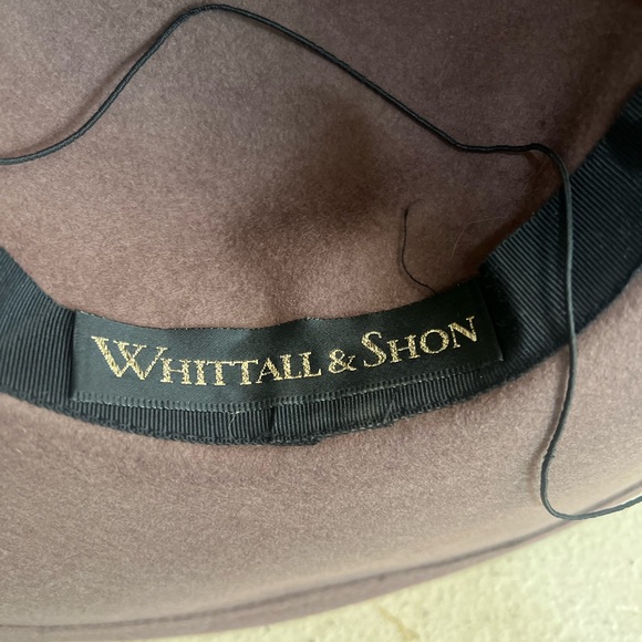 Whittall & Shon Felt 100% Wool Brown Net Sequence Detail Hat Made in USA - Picture 8 of 11